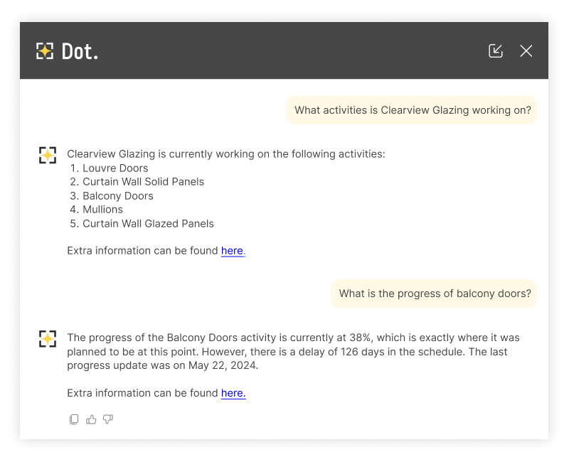 Dot. Trade specific questions.